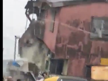 BREAKING: Two-Storey Building Collapses In Lagos (Watch Video)