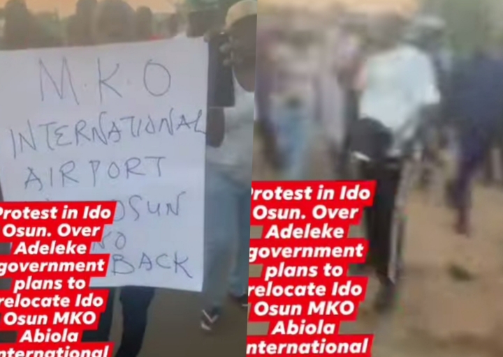 BREAKING: Protesters Storm Street Over Adeleke’s Decision To Relocate Airport To Ede