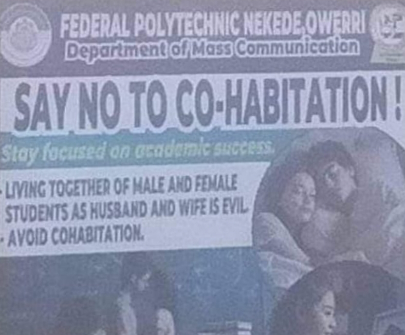 Billboard Spotted At Imo Poly Advises Students Against Cohabitation