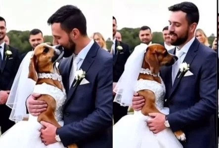 “The world is coming to an end” – Video as man gets married to a dog in a lavish wedding ceremony, stirs reactions online (Watch)